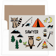 Sketched Camp Icons Folded Note Cards