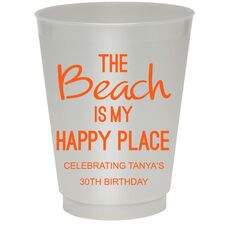 The Beach is My Happy Place Colored Shatterproof Cups