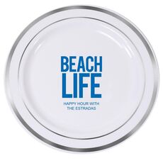 Beach Life Premium Banded Plastic Plates