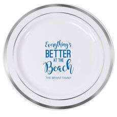 Better at the Beach Premium Banded Plastic Plates