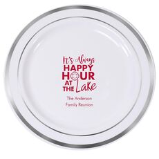 Happy Hour at the Lake Premium Banded Plastic Plates