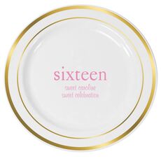 Big Number Sixteen Premium Banded Plastic Plates