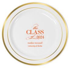 Classic Class of Graduation Premium Banded Plastic Plates