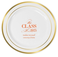 Classic Class of Graduation Premium Banded Plastic Plates