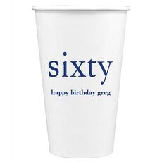 Big Number Sixty Paper Coffee Cups