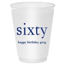 Big Number Sixty Shatterproof Cups