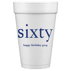 Big Number Sixty Styrofoam Cups