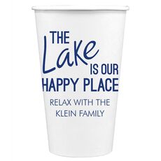 The Lake is Our Happy Place Paper Coffee Cups