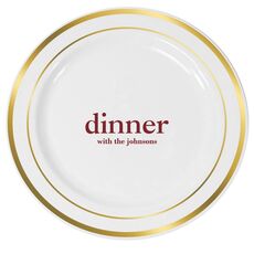 Big Word Dinner Premium Banded Plastic Plates