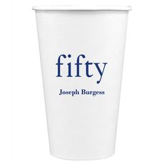 Big Number Fifty Paper Coffee Cups