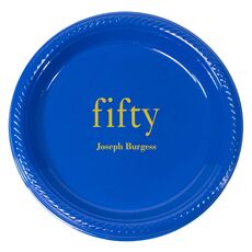 Big Number Fifty Plastic Plates