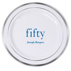 Big Number Fifty Premium Banded Plastic Plates