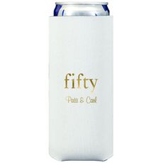 Big Number Fifty Collapsible Slim Koozies