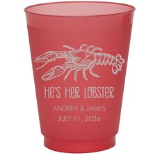 He's Her Lobster Colored Shatterproof Cups