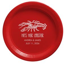 He's Her Lobster Paper Plates