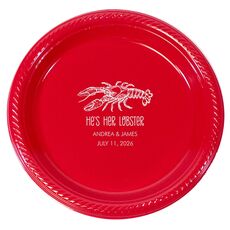 He's Her Lobster Plastic Plates