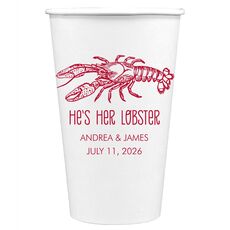 He's Her Lobster Paper Coffee Cups
