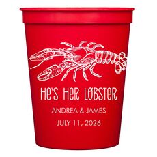 He's Her Lobster Stadium Cups
