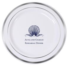 Graceful Seashell Premium Banded Plastic Plates