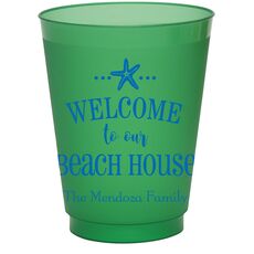 Welcome to Our Beach House Colored Shatterproof Cups