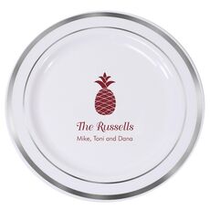 Hawaiian Pineapple Premium Banded Plastic Plates