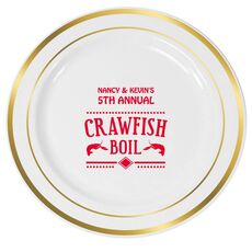 Crawfish Boil Premium Banded Plastic Plates