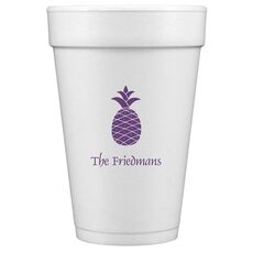 Hawaiian Pineapple Styrofoam Cups