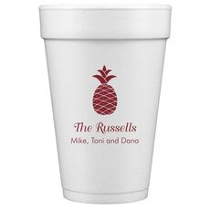 Hawaiian Pineapple Styrofoam Cups