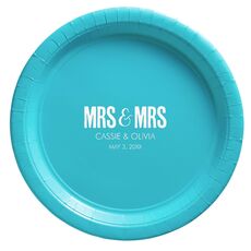 Bold Mrs & Mrs Paper Plates