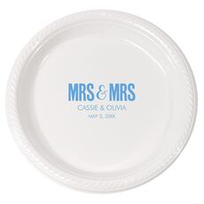 Bold Mrs & Mrs Plastic Plates