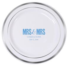 Bold Mrs & Mrs Premium Banded Plastic Plates