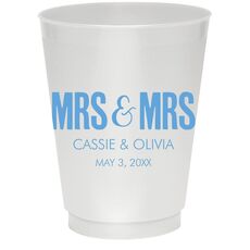 Bold Mrs & Mrs Colored Shatterproof Cups