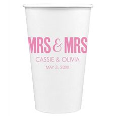 Bold Mrs & Mrs Paper Coffee Cups