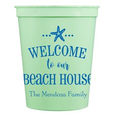 Welcome to Our Beach House Stadium Cups
