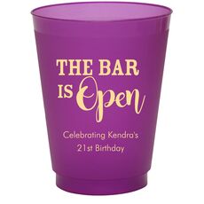 The Bar is Open Colored Shatterproof Cups