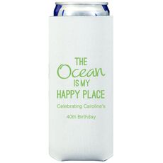 The Ocean is My Happy Place Collapsible Slim Koozies