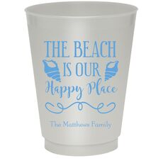 The Beach Is Our Happy Place Colored Shatterproof Cups
