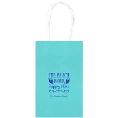 The Beach Is Our Happy Place Medium Twisted Handled Bags