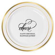 Refined Cheers Premium Banded Plastic Plates