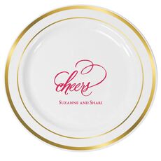 Refined Cheers Premium Banded Plastic Plates