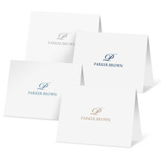 Elegant Script Initial Folded Note Card Collection