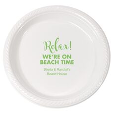 Relax We're on Beach Time Plastic Plates