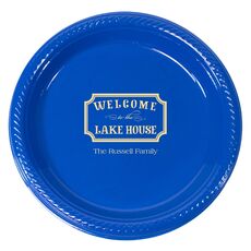 Welcome to the Lake House Sign Plastic Plates
