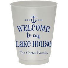 Welcome to Our Lake House Colored Shatterproof Cups