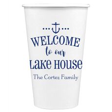 Welcome to Our Lake House Paper Coffee Cups