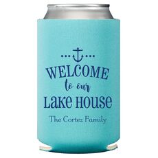 Welcome to Our Lake House Collapsible Koozies