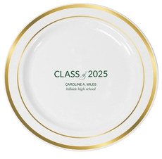 Bold Class of Graduation Premium Banded Plastic Plates