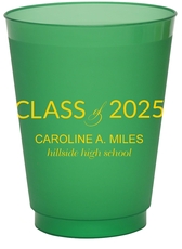 Bold Class of Graduation Colored Shatterproof Cups