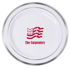 American Flag Premium Banded Plastic Plates