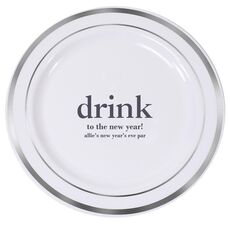 Big Word Drink Premium Banded Plastic Plates